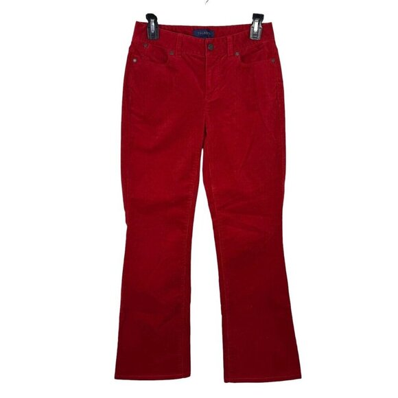 Talbots Red Corduroy Curvy Bootcut Pants Casual Women's Size 2 Casual Holiday - Picture 1 of 9